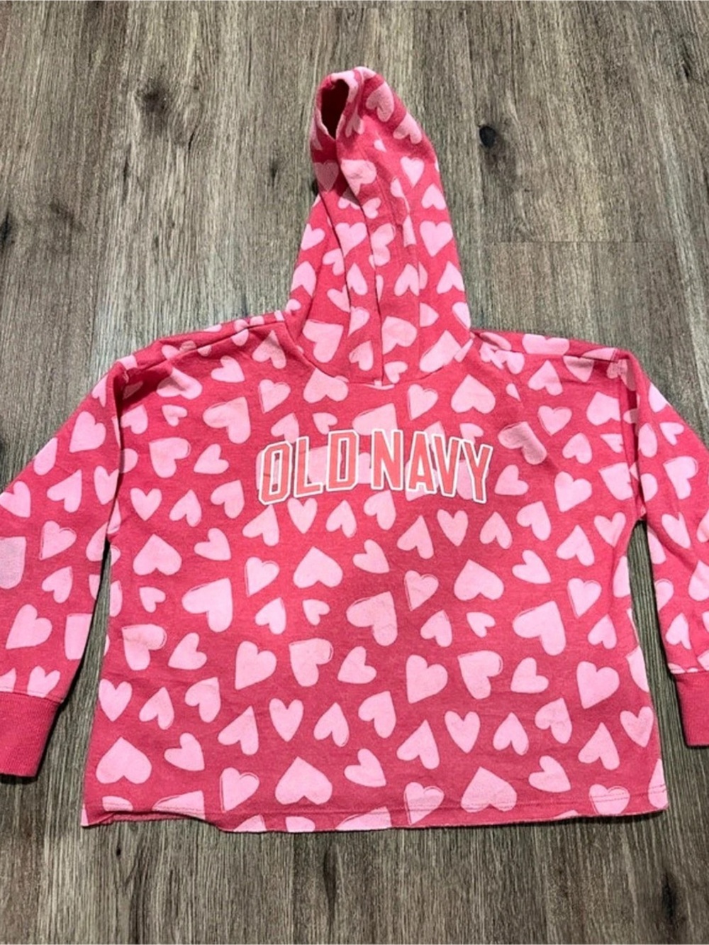 Old Navy Heart Print Hoodie Girls 3T Pink
